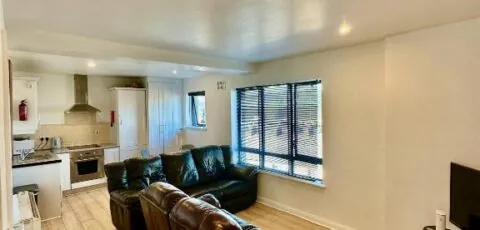 Overlooking city centre apt