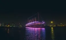 Drones recreate the Titanic in Belfast