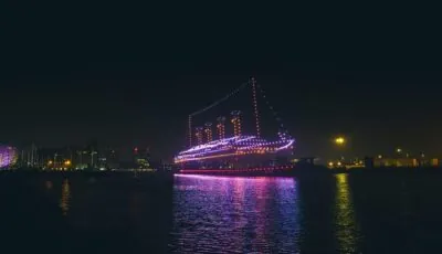 Drones recreate the Titanic in Belfast